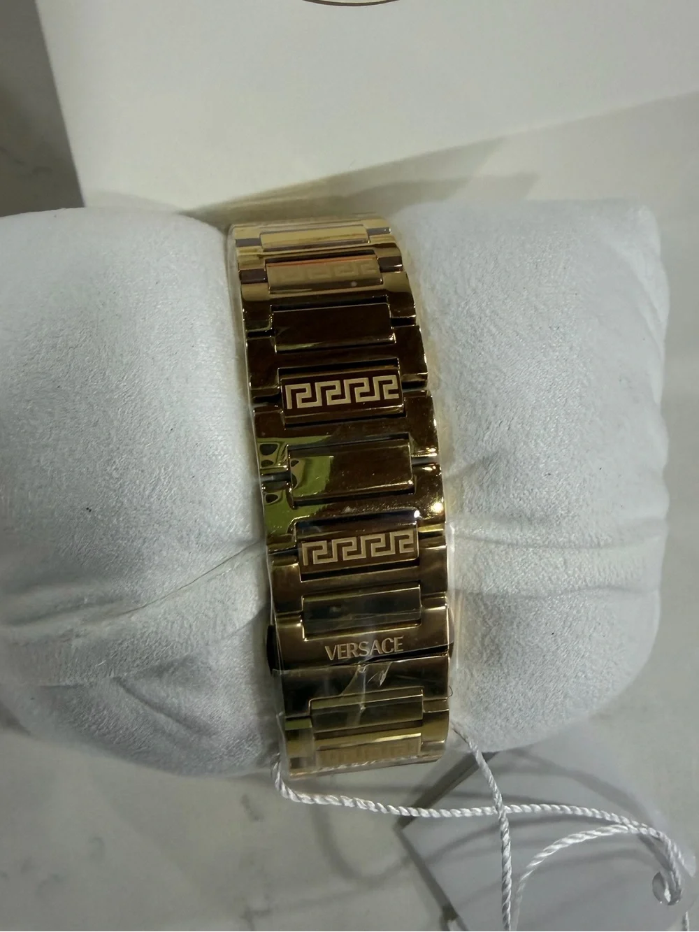 Versace Gold-Tone Bracelet Watch with Black Sunray Dial